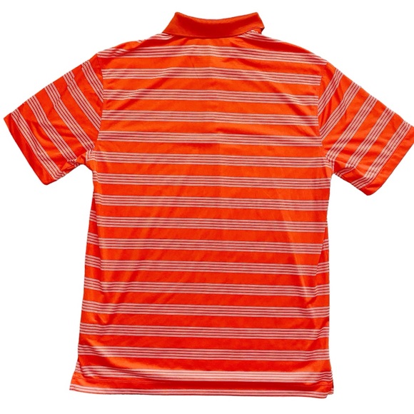 Nike Golf Polo Shirt Tour Performance Dri Fit Orange White Stripes Men’s Medium - Picture 5 of 8
